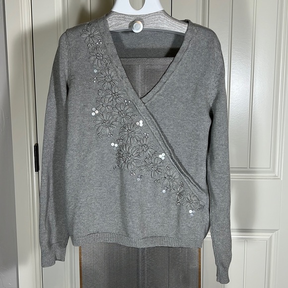 Soft Surroundings Faux Wrap Sweater- Women’s M - Picture 1 of 5